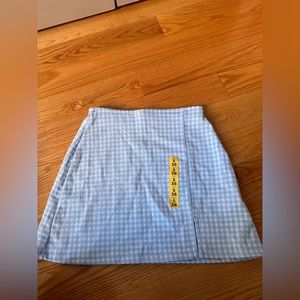 Pull & Bear blue and white gingham mini skirt